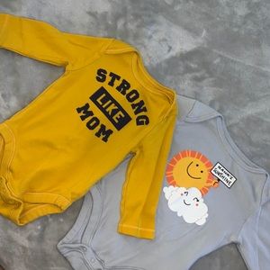 Baby boys 3-6m, 2 pk long sleeved onesies